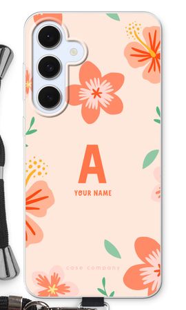 Tropical Pink Flowers Monogram