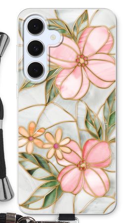 Orange stained glass flower