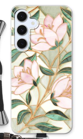 Orange stained glass flower