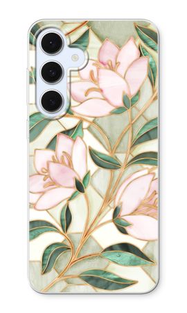 Orange stained glass flower