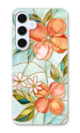 Orange stained glass flower