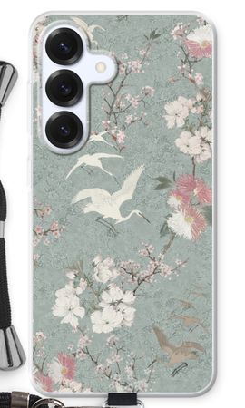 Japanese crane birds blossom