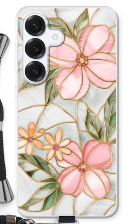 Orange stained glass flower
