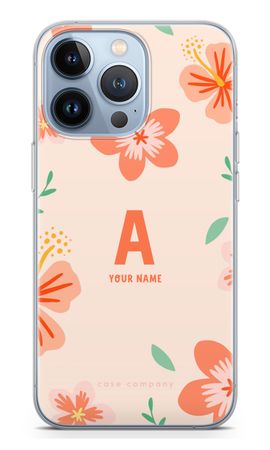Tropical Pink Flowers Monogram