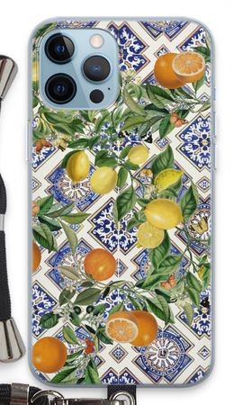 Blue tiles, lemons and oranges