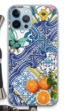 Blue tiles and oranges