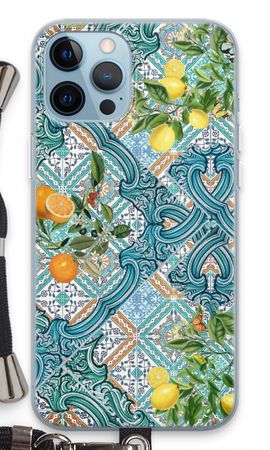 Blue tiles, lemons and oranges