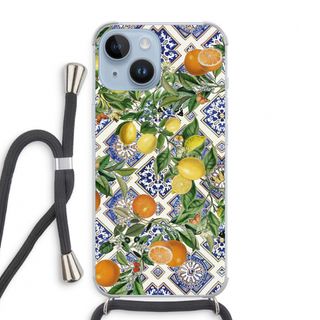 Blue tiles, lemons and oranges