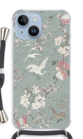 Japanese crane birds blossom