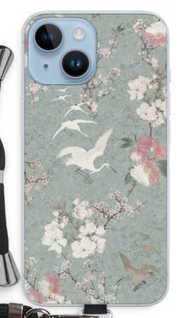 Japanese crane birds blossom