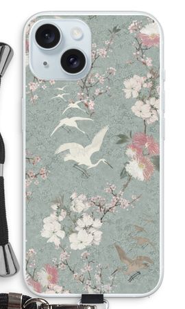 Japanese crane birds blossom