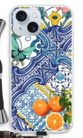 Blue tiles and oranges