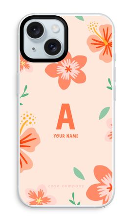 Tropical Pink Flowers Monogram