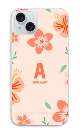 Tropical Pink Flowers Monogram