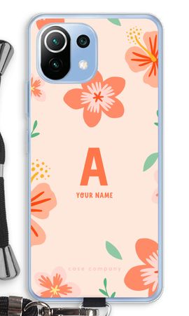 Tropical Pink Flowers Monogram