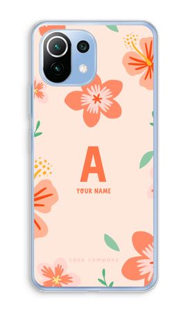 Tropical Pink Flowers Monogram