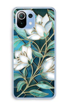 Blue stained glass flowers