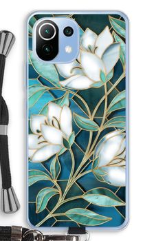 Blue stained glass flowers