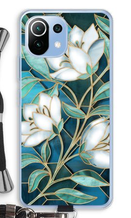 Blue stained glass flowers