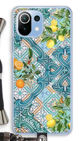 Blue tiles, lemons and oranges