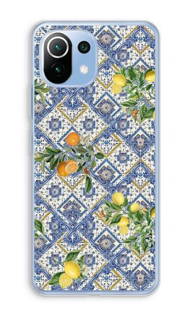 Blue tiles, lemons and oranges - small