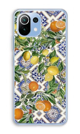 Blue tiles, lemons and oranges