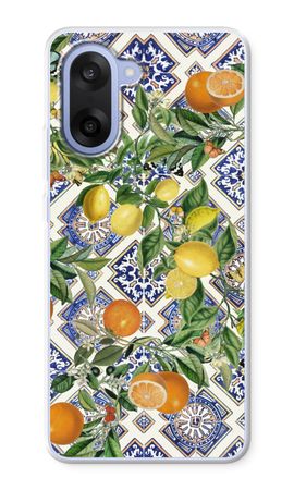 Blue tiles, lemons and oranges