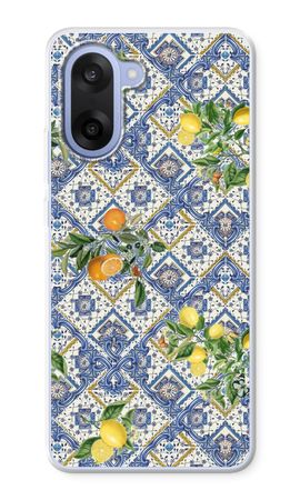 Blue tiles, lemons and oranges - small
