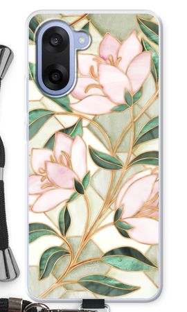 Orange stained glass flower