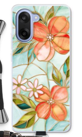 Orange stained glass flower