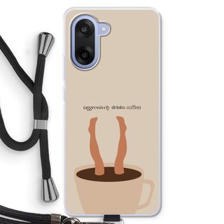 Aggressively drinks coffee