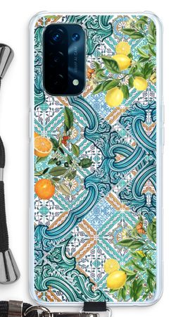 Blue tiles, lemons and oranges