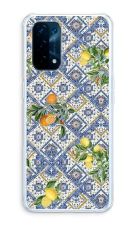 Blue tiles, lemons and oranges - small
