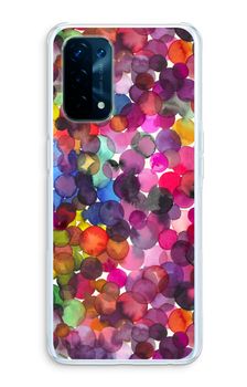 Overlappende waterverfstippen