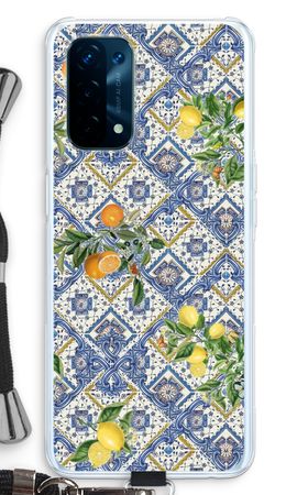 Blue tiles, lemons and oranges - small