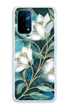 Blue stained glass flowers