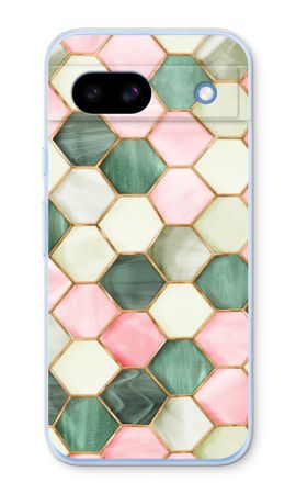 Hexagoner i färgat glas