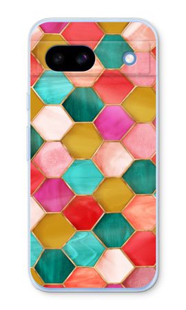 Hexagoner i färgat glas