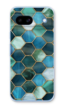 Hexagoner i färgat glas