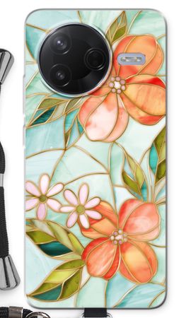 Orange stained glass flower