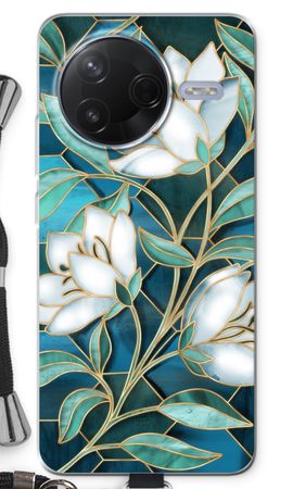 Blue stained glass flowers