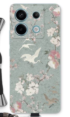 Japanese crane birds blossom