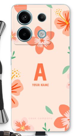 Tropical Pink Flowers Monogram