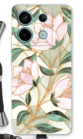 Orange stained glass flower