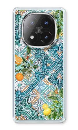 Blue tiles, lemons and oranges