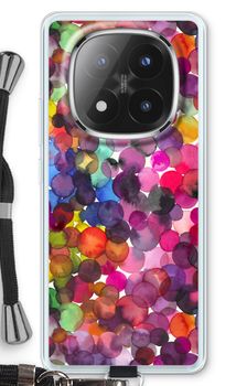 Overlappende waterverfstippen