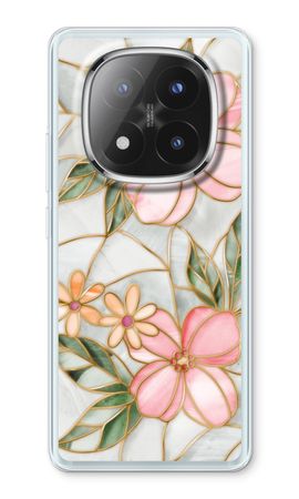 Orange stained glass flower