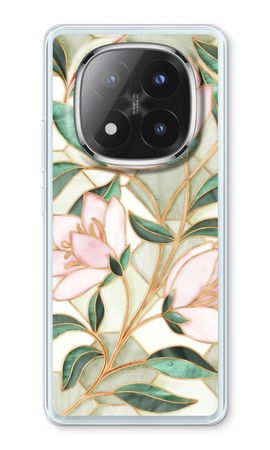 Orange stained glass flower