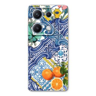 Blue tiles and oranges