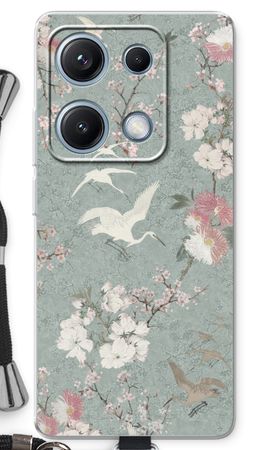 Japanese crane birds blossom